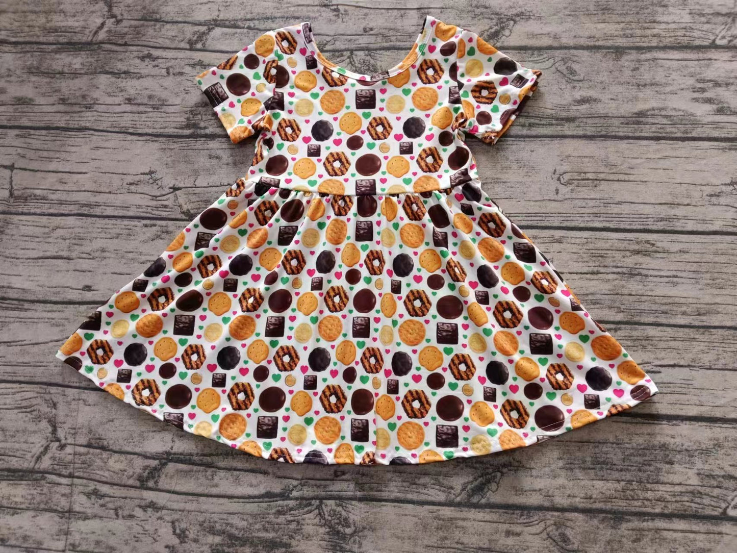 baby girl heart cookie long sleeve dress