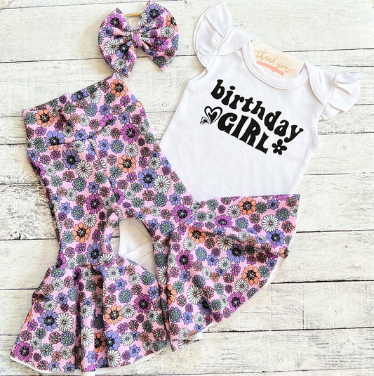 hot sale kids birthday girl clothing set