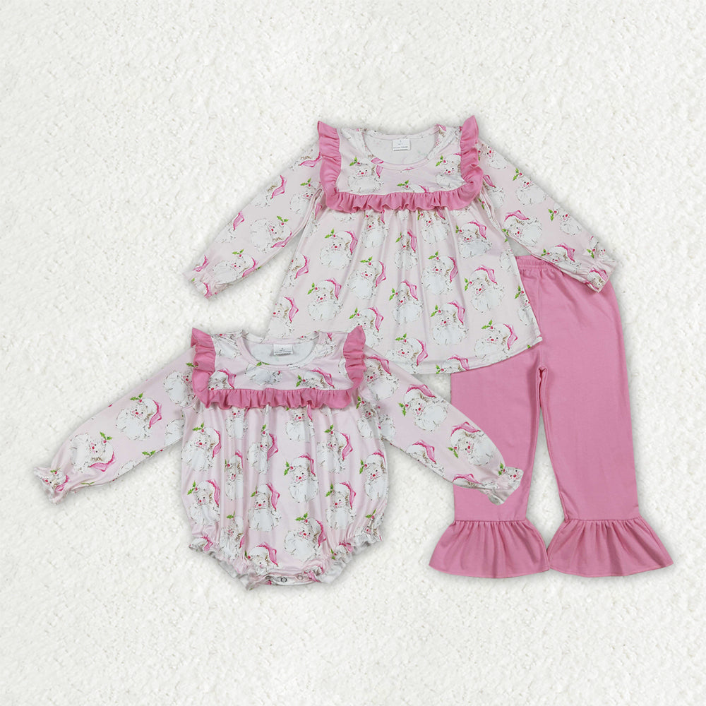 Christmas Santa Claus long sleeve top matching pants clothes