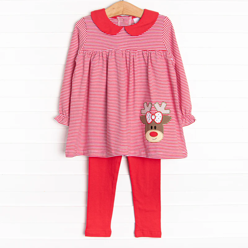 wholesale kids clothes Christmas reindeer matching outfit