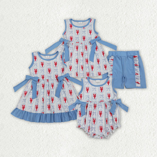 Crafish design sister brother matching clothes