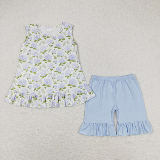 toddle baby girls blue floral summer outfit