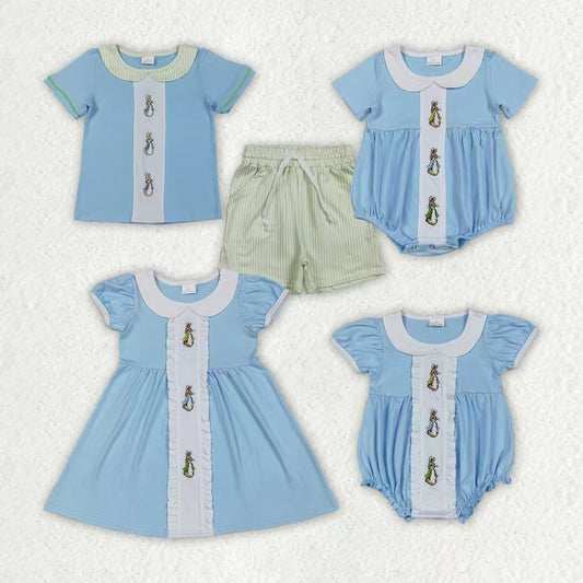 Embroidery Easter  bunny kids girls holiday dress