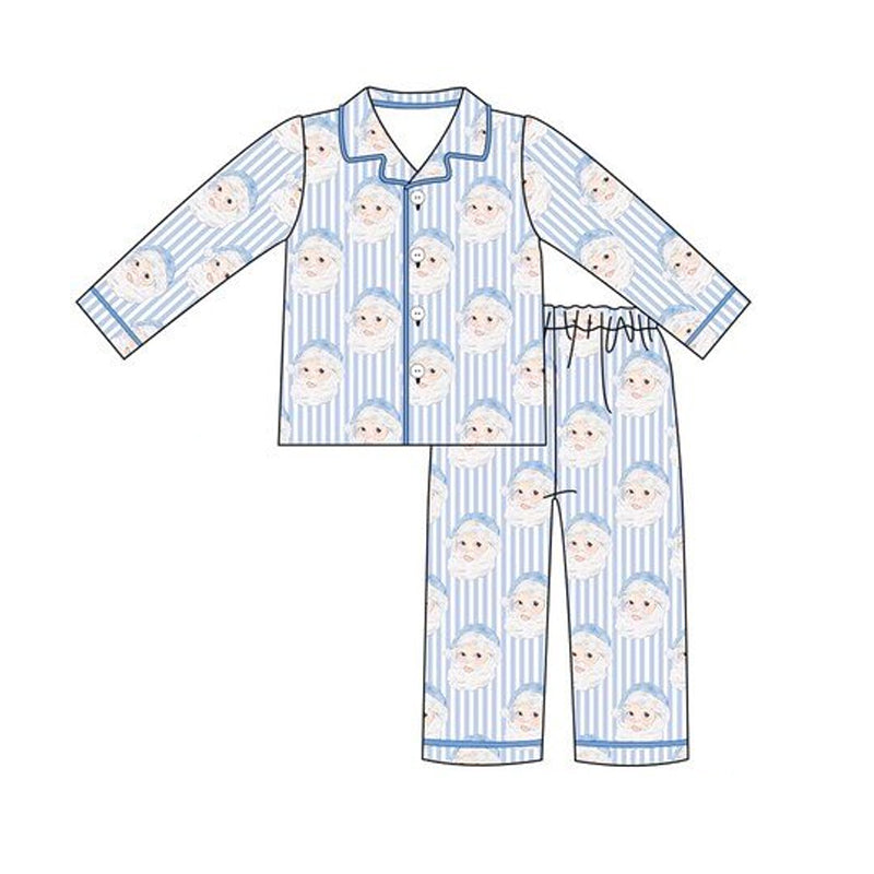 baby boy Christmas Santa Claus button down pajama set