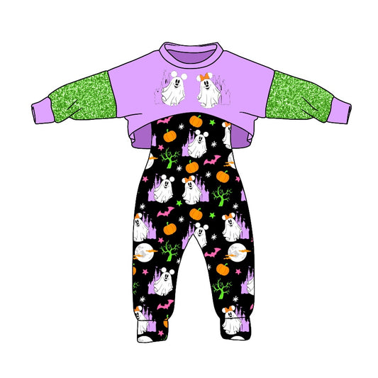 Halloween ghost jumpsuit 2pcs clothes set, moq 5
