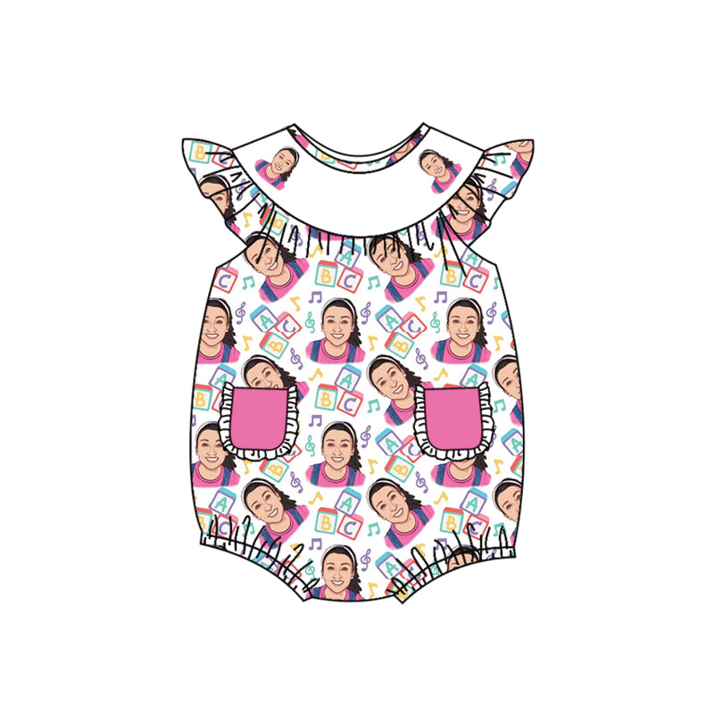 baby girl teacher design custom romper