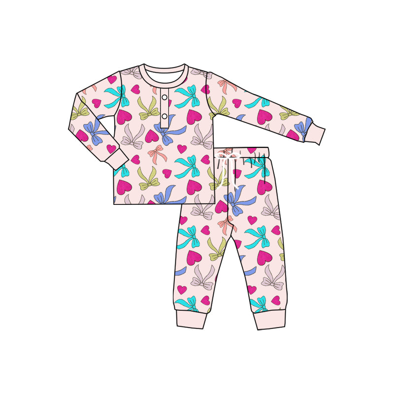 baby girls Valentines heart bow print clothes preorder