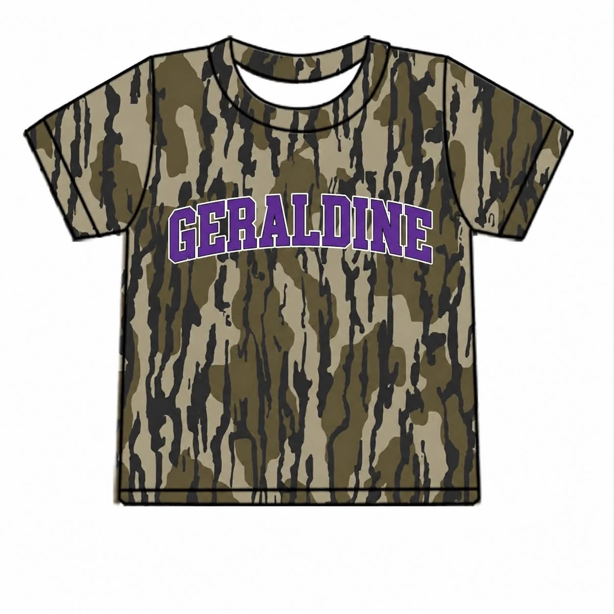 Kids baby short sleeve custom geraldine team t-shirt top