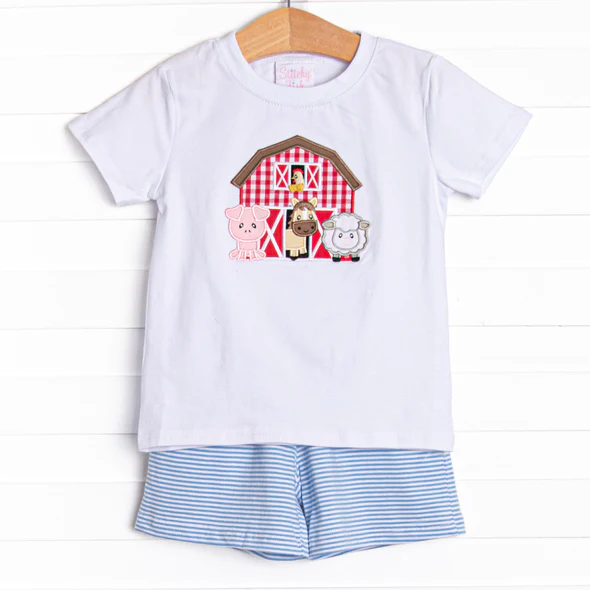farm cow pig animal baby boy clothes