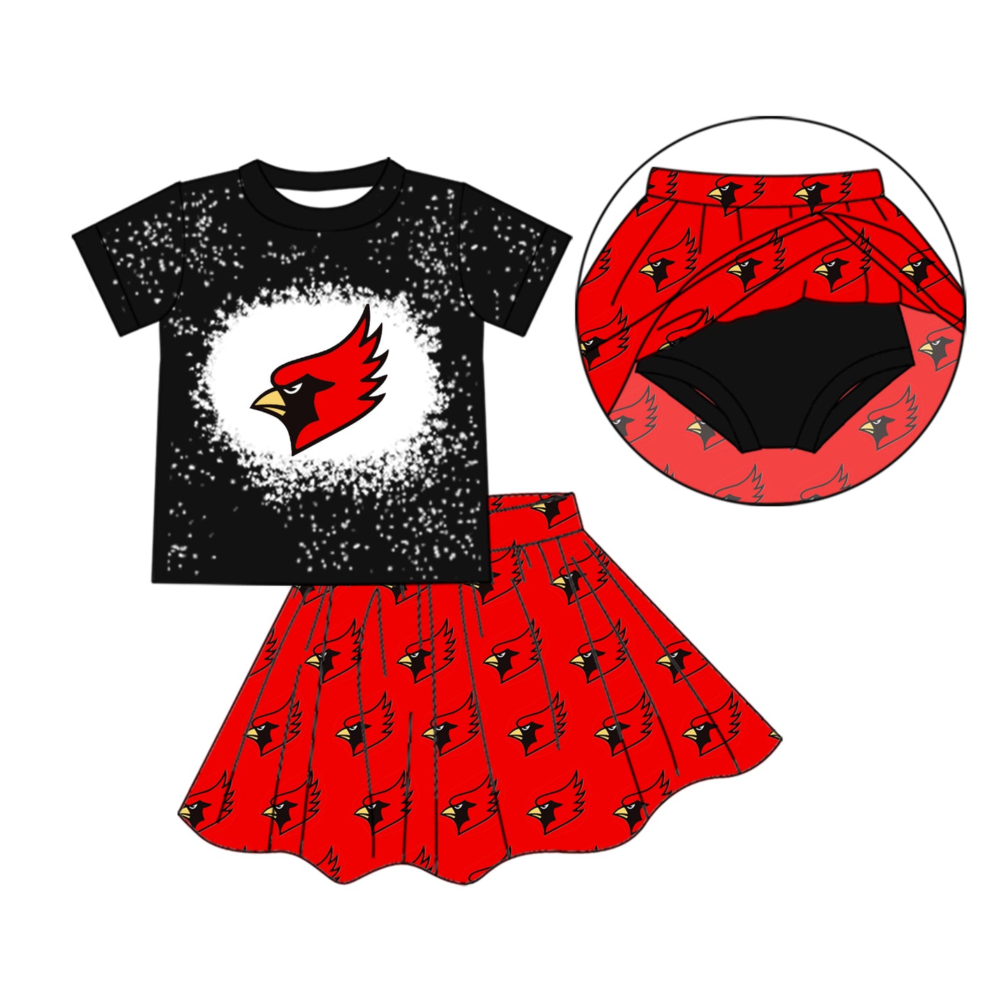 baby girls cheer skirt 2pcs outfit