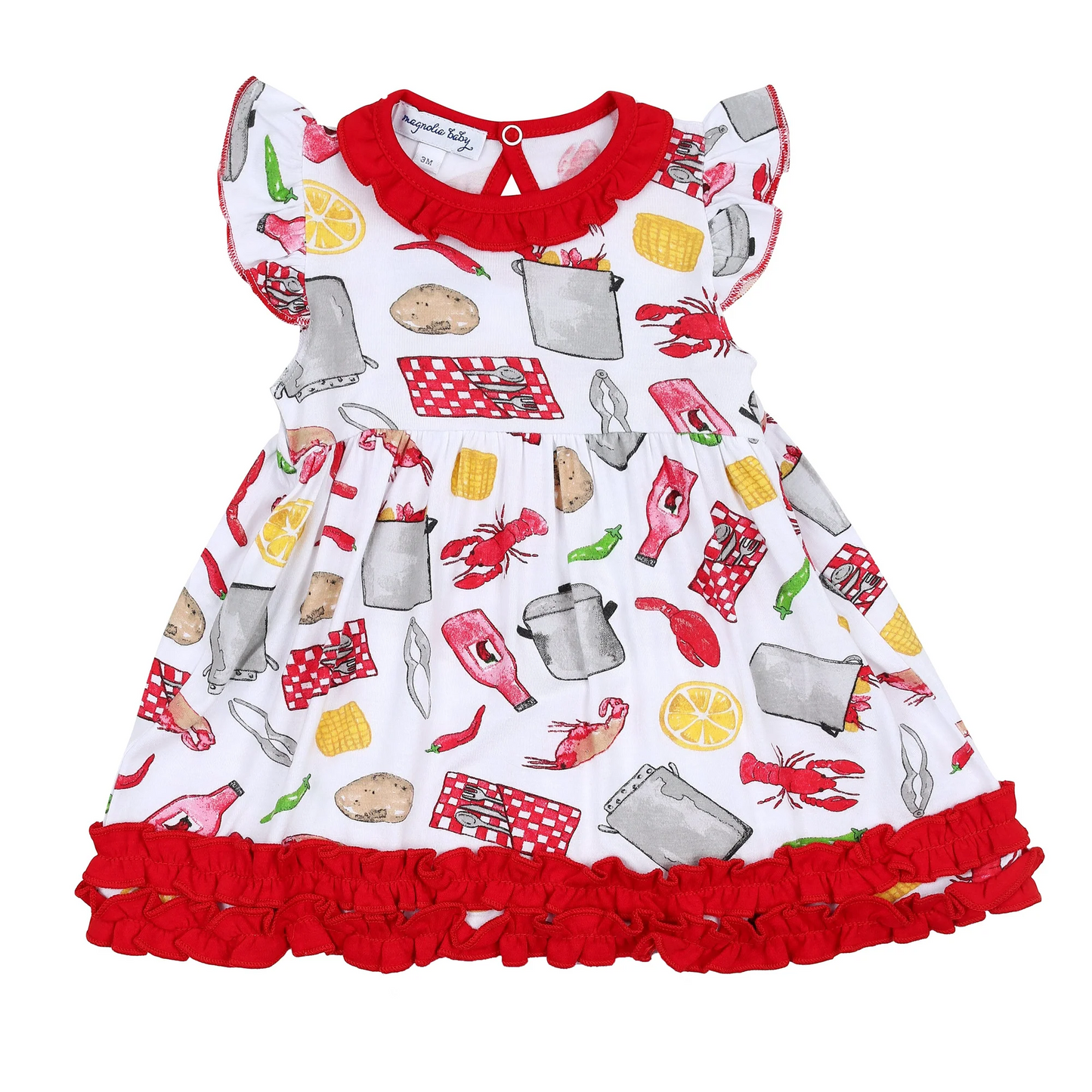 baby girls crawfish potato corn dress