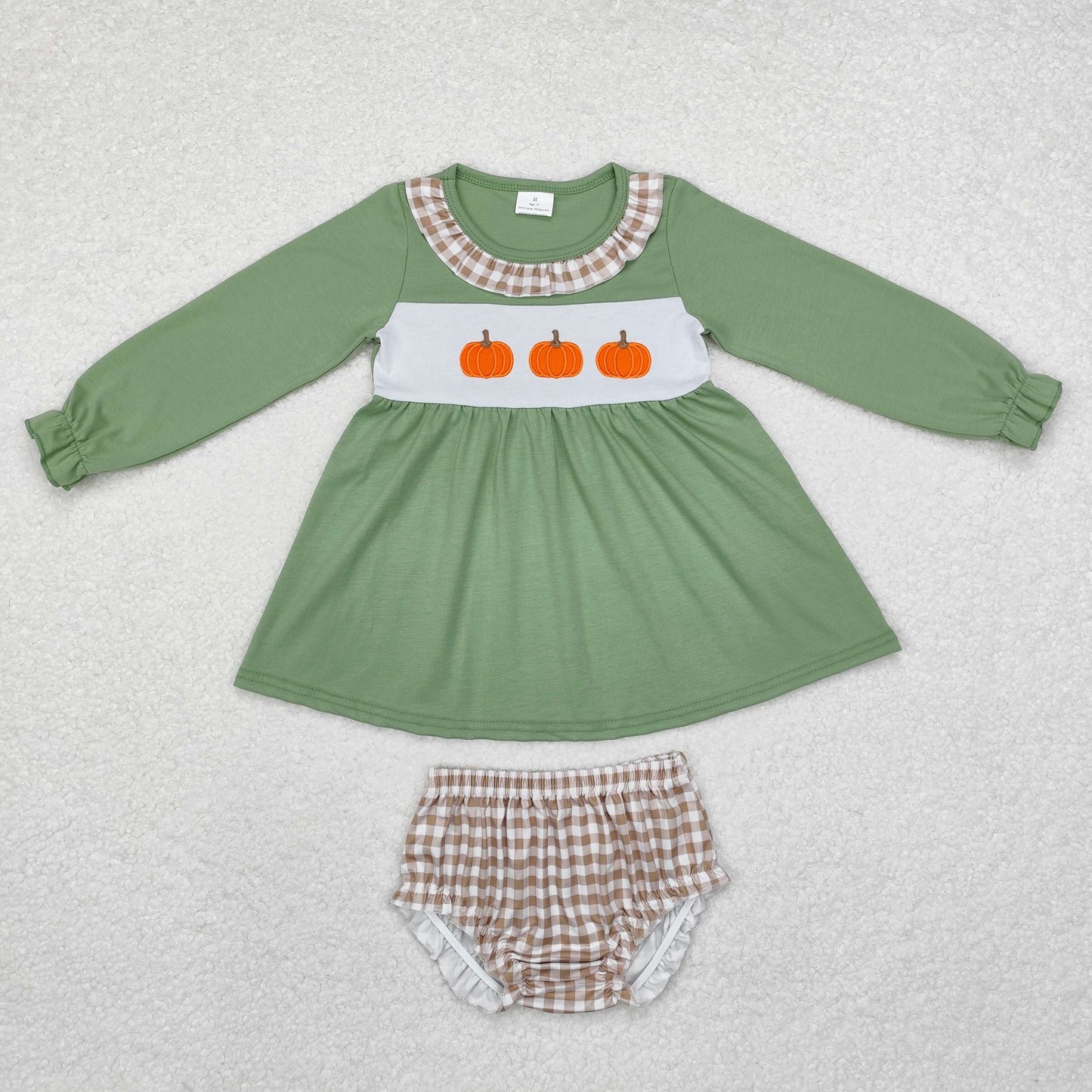 sister brother embroidery fall pumpkin matching clothing set