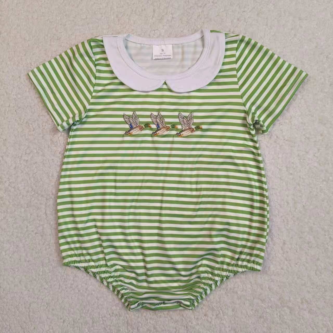 Embroidery Mallard duck top matching shorts boy summer outfit