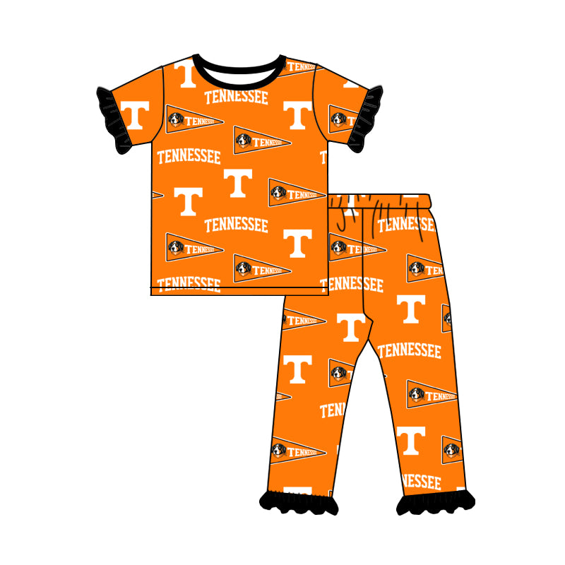 Toddle kids custom tennessee team design girl short sleeve pajama set