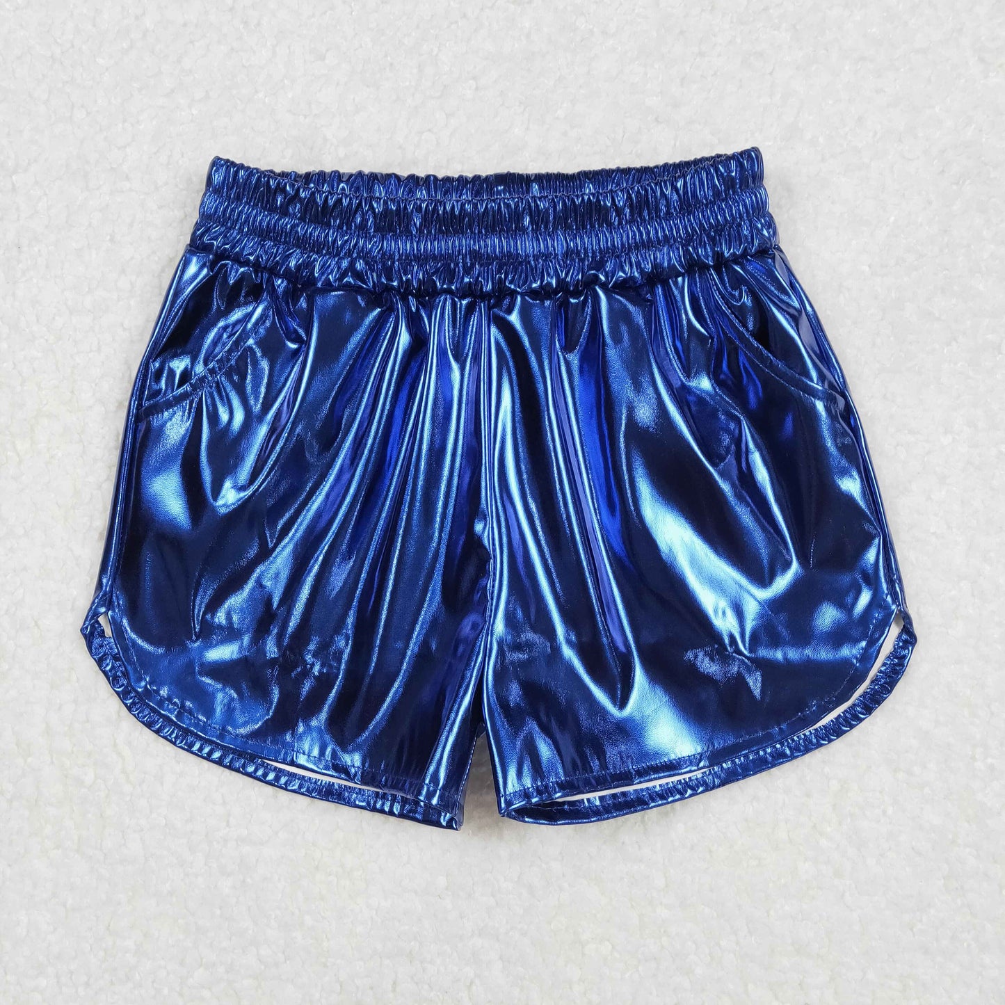 toddle girls dark blue p-leather summer shorts