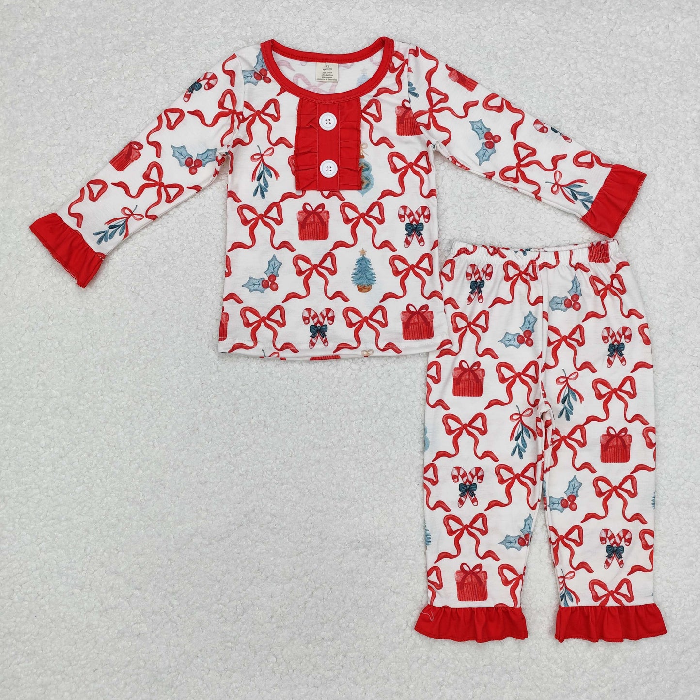 baby girls christmas candy cane matching outfit