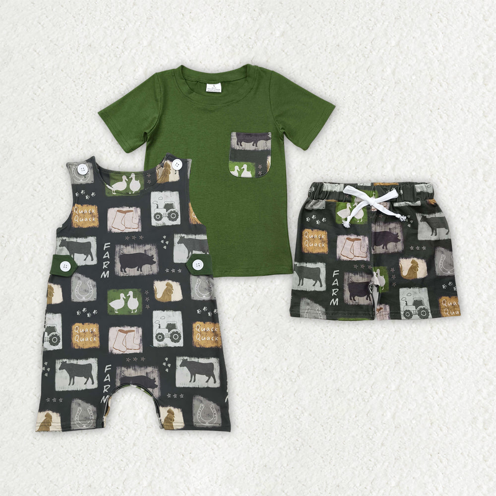 Toddle baby boy farm cow animal summer outfit