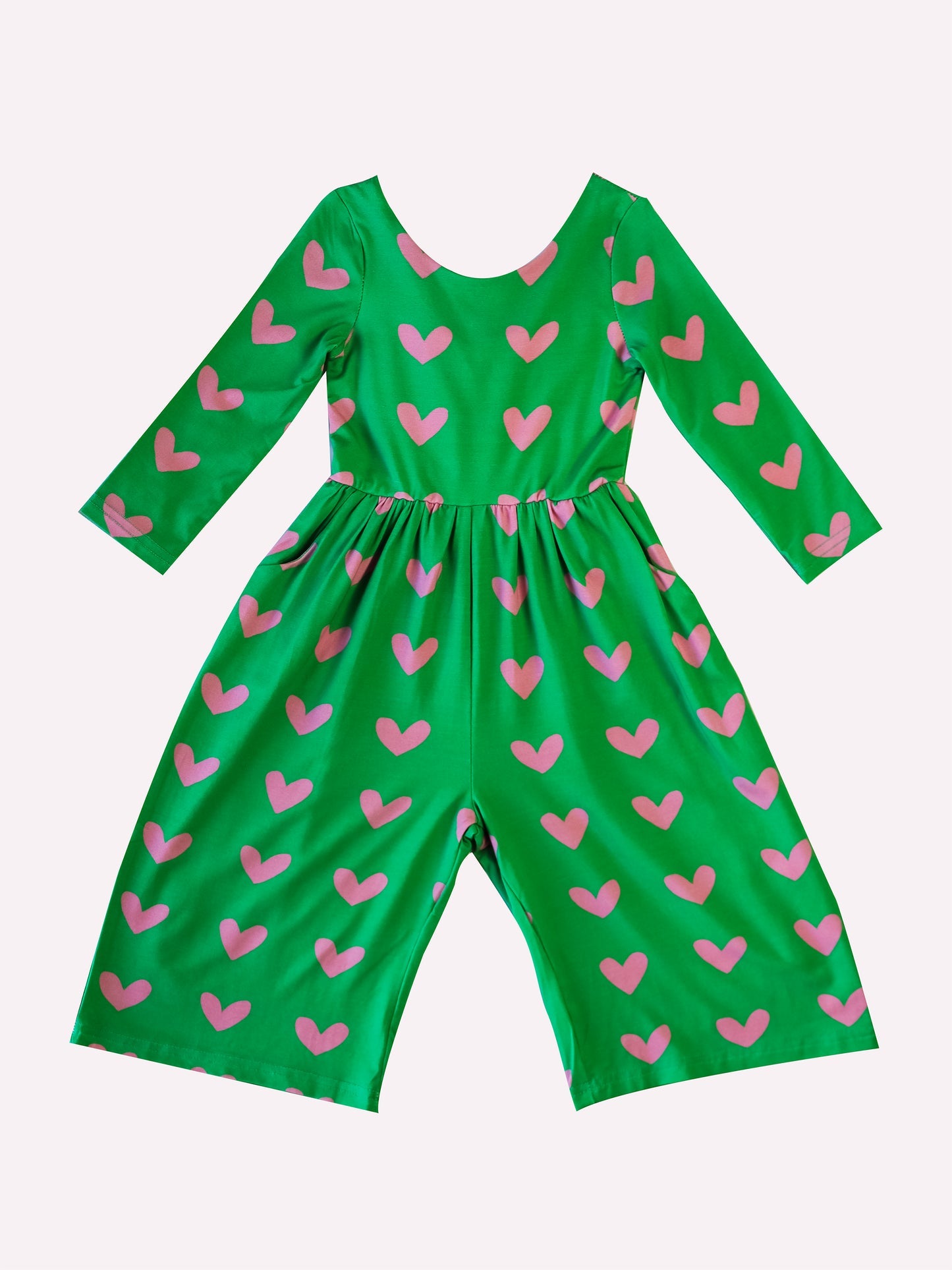 baby girls heart print summer jumpsuit