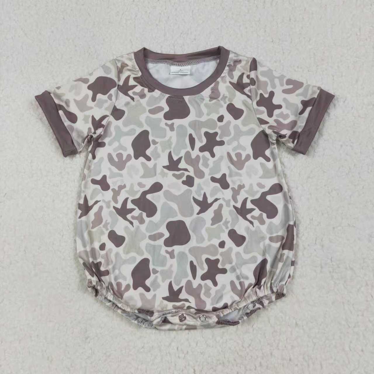 toddle boy short sleeve camo romper
