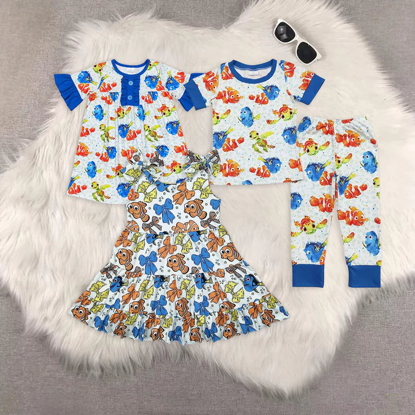 infant baby boy cartoon fish turtle outfit
