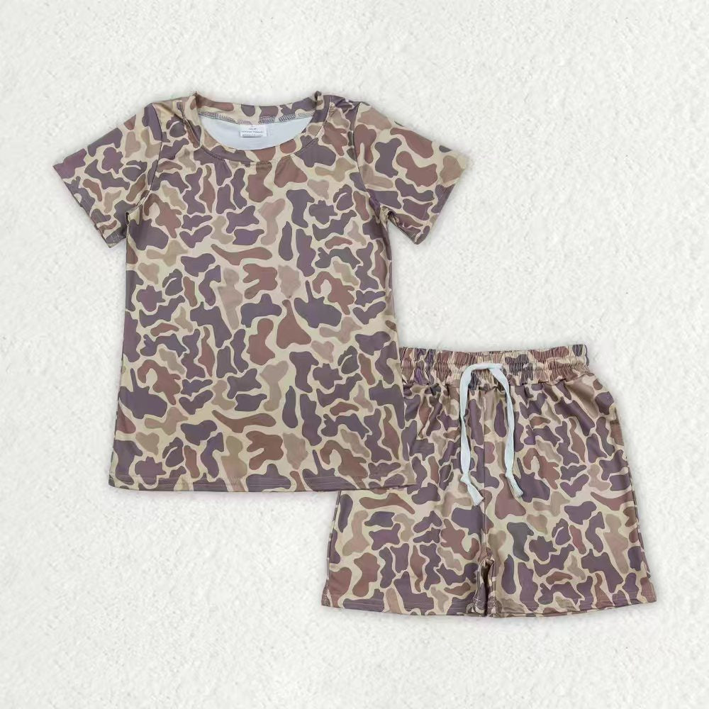 Camo design toddle baby boy short sleeve outfit