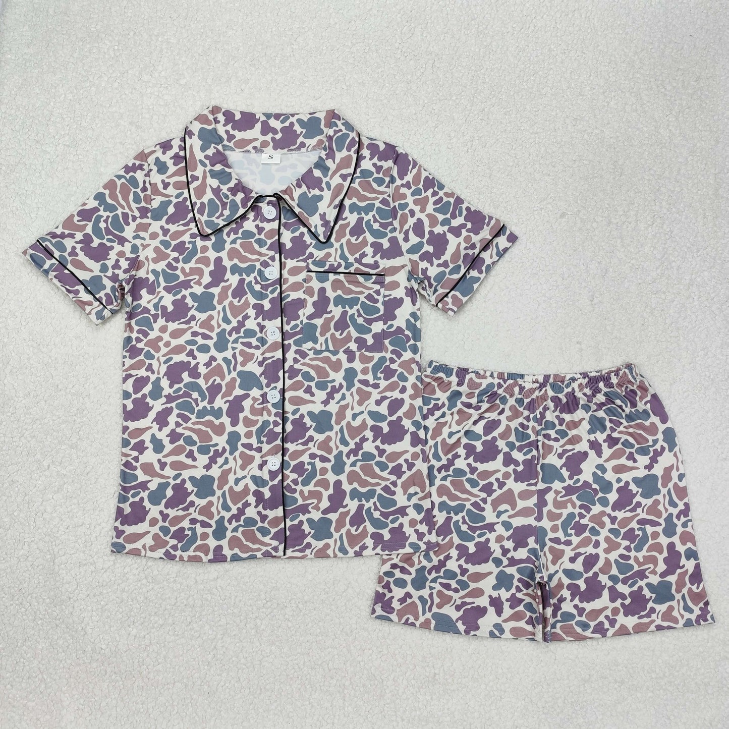 Adult women summer short sleeve pajama set