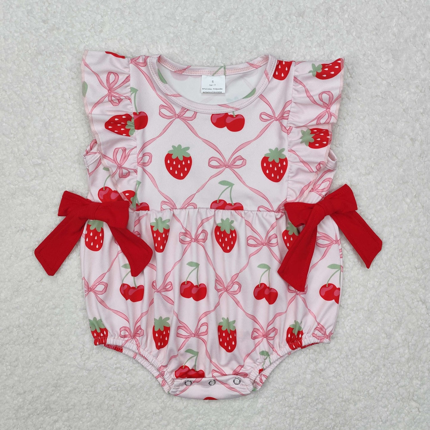 Baby girl strawberry design matching outfit