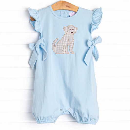 toddle baby girl puppy dog design summer romper