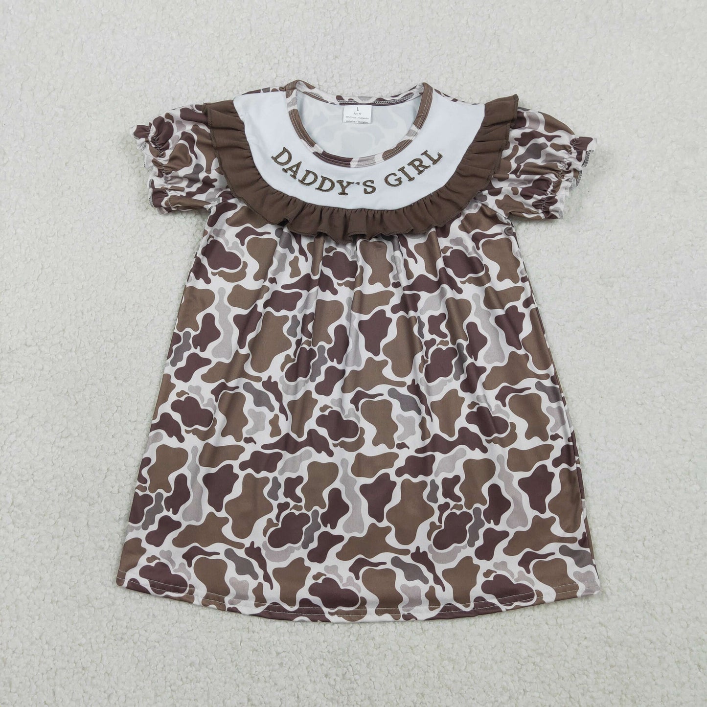 Daddys buddy camo embroidery top matching shorts boys summer outfit