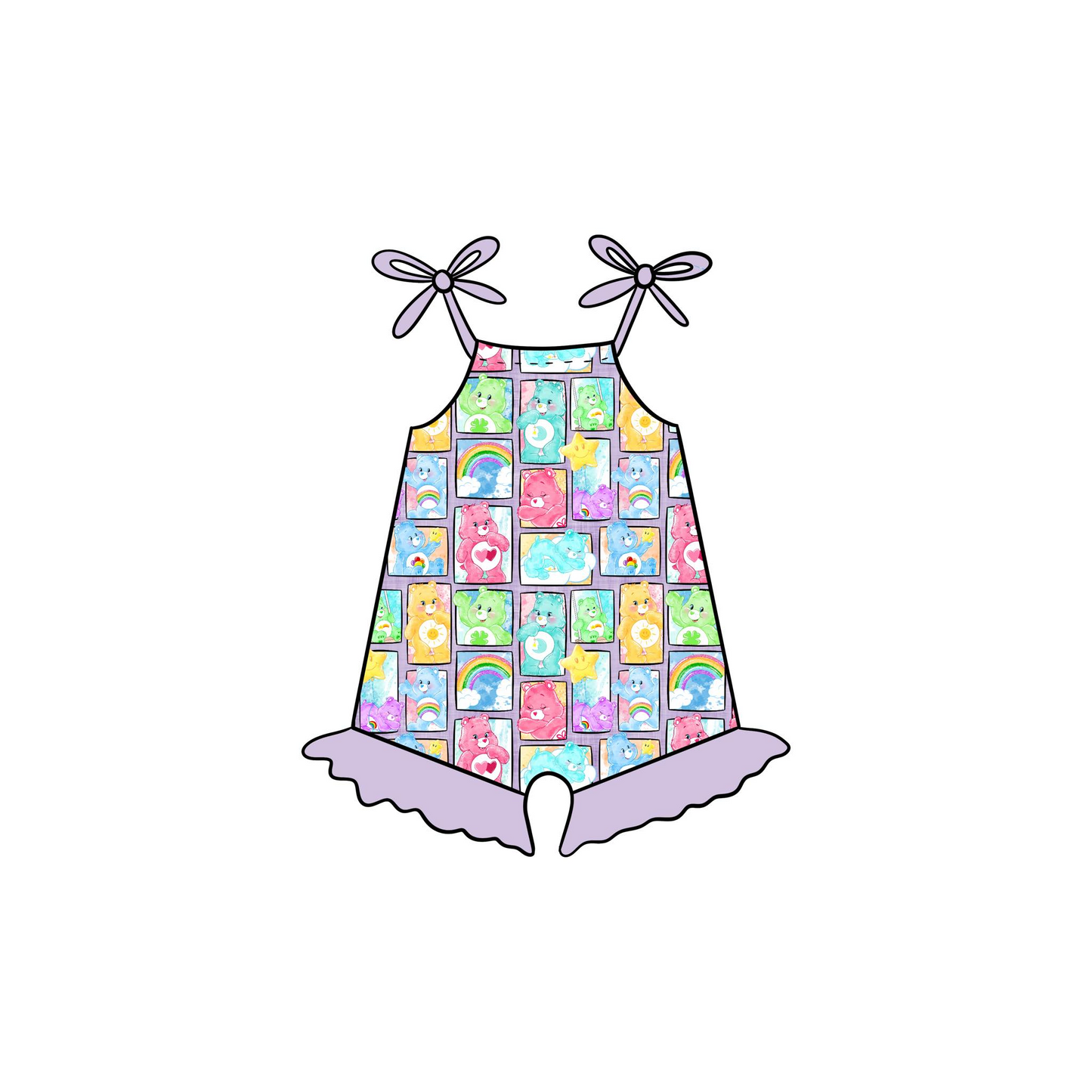 baby girls cartoon bear design romper