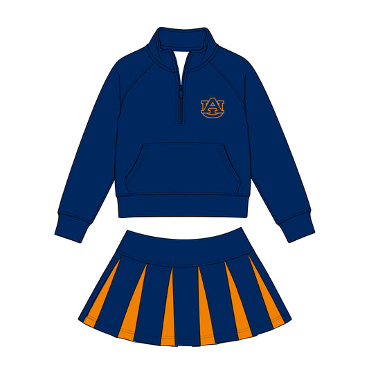 Kids long sleeve team pullover top matching skorts outfit wholesal factory price