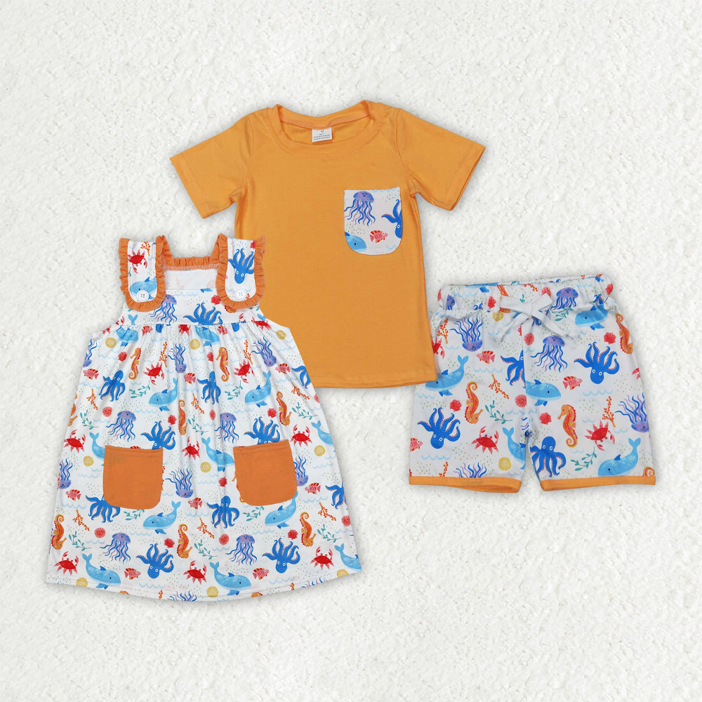 Toddle baby boy sea animal summer outfit