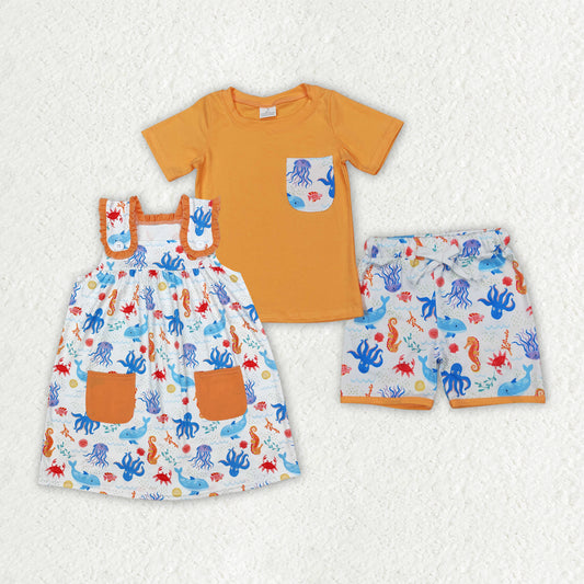 Toddle baby boy sea animal summer outfit