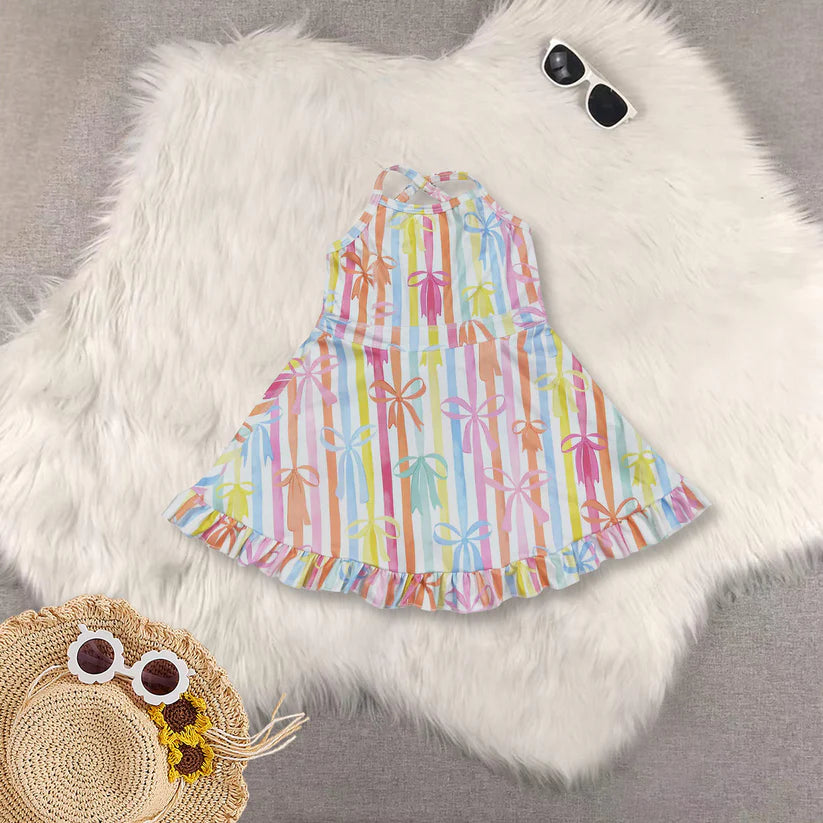 Baby girls bow design active wear athletic summer yoga skirt dress