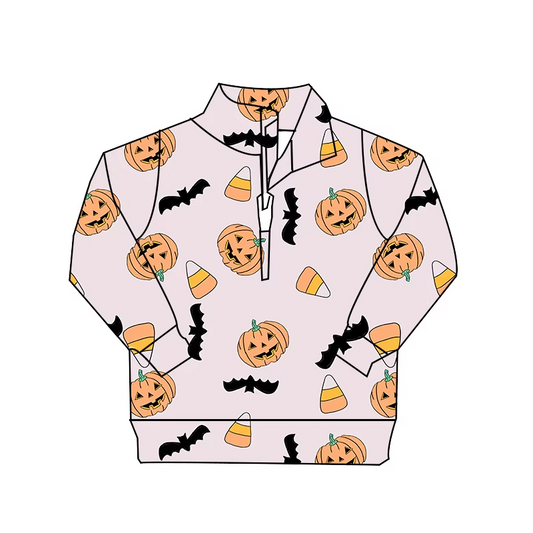 baby boy halloween pumpkin candy corn long sleeve pullover