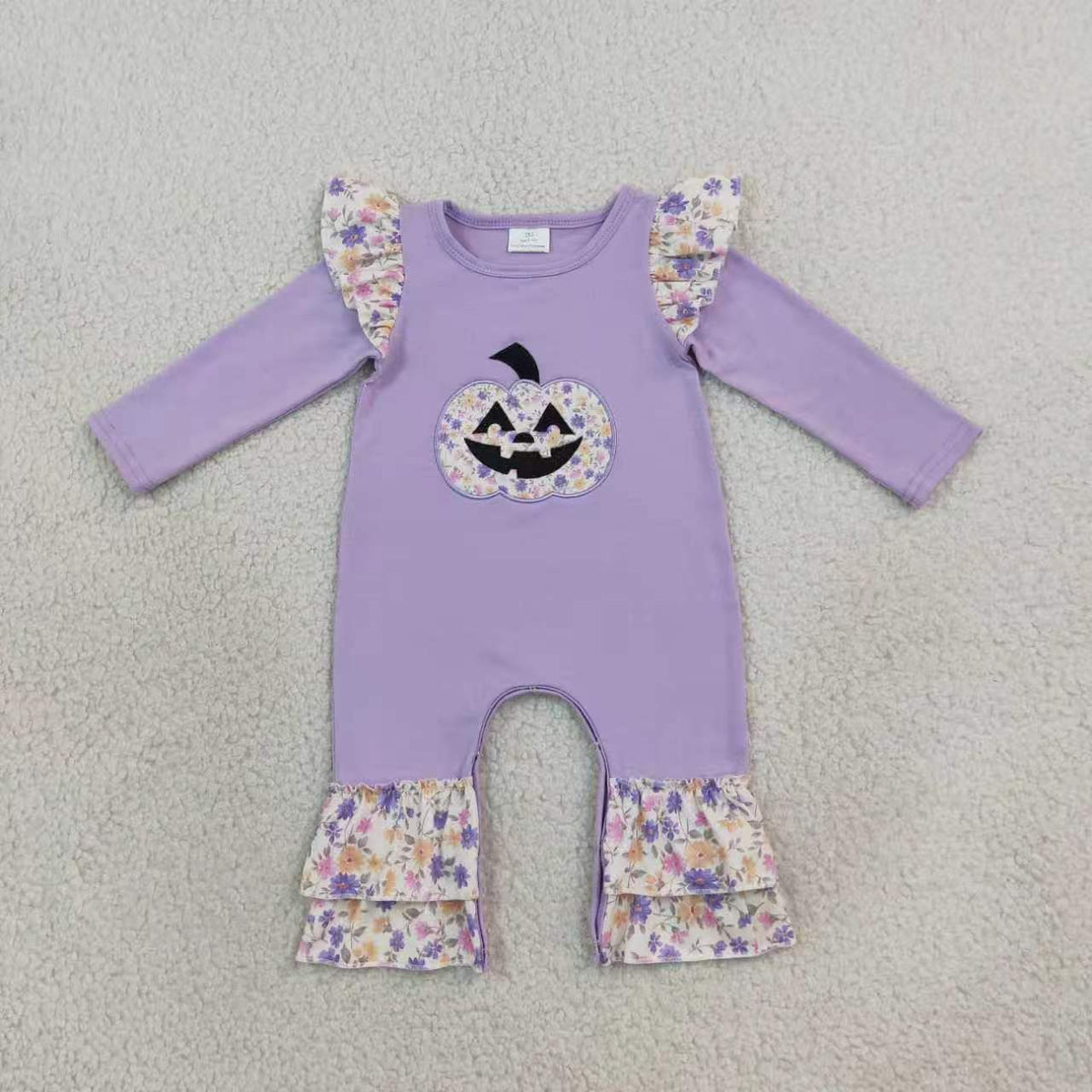 Halloween embroidery pumpkin top matching pants girls wholesale factory price outfit