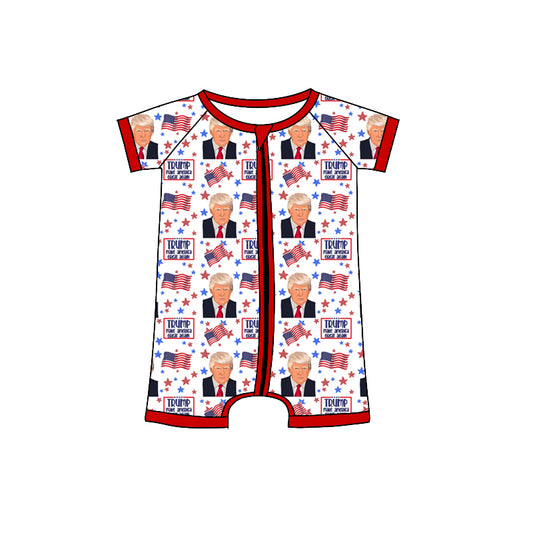 newborn baby kids short sleeve bamboo zip romper