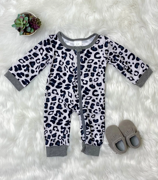 toddle girls long sleeve cheetah romper