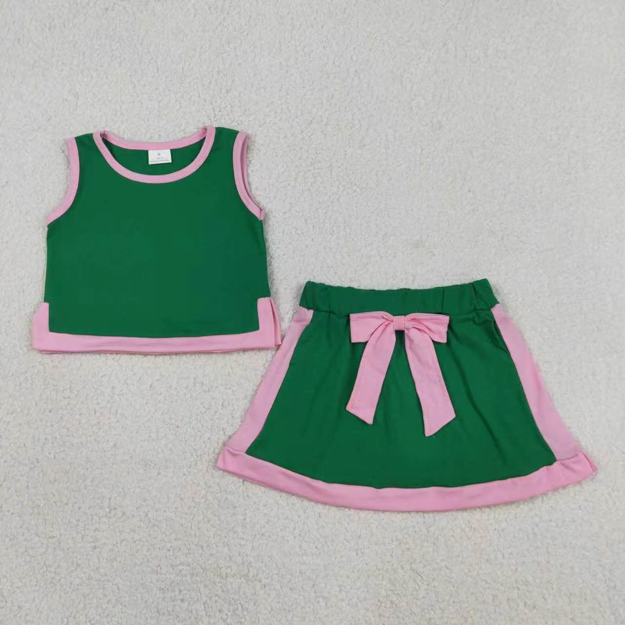 Blue tank top matching shorts girl summer outfit