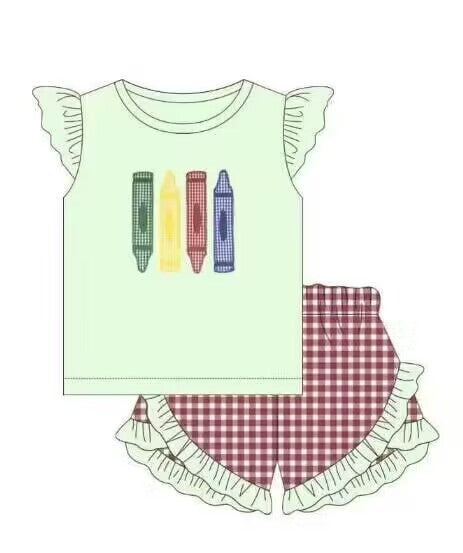 infant baby girls back to school pencil outfit