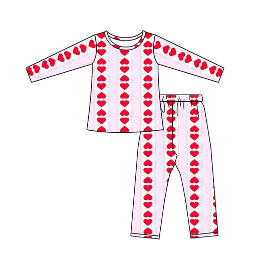 Valentines day baby girl red heart outfit