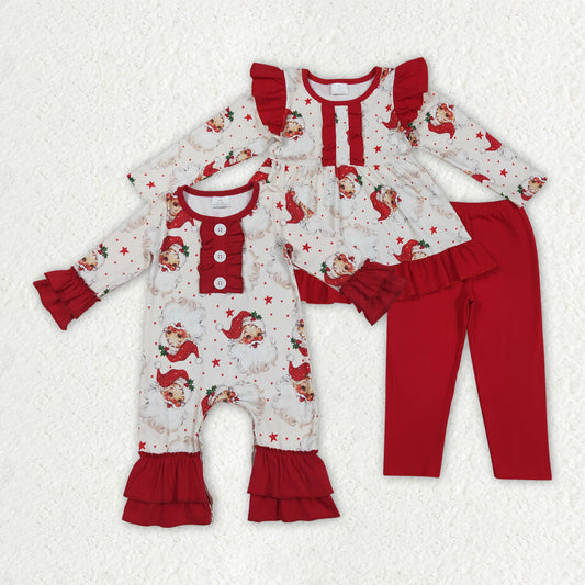 Toddle girls Christmas santa claus tunic top matching pants fall winter clothes