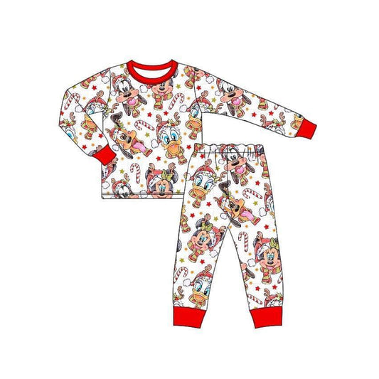 baby kids Christmas candy cane cartoon pajama set outfit