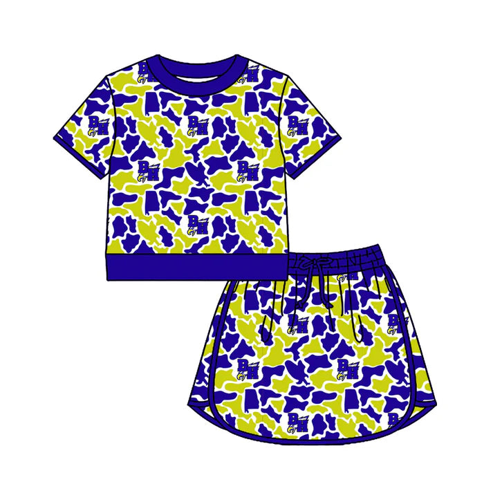Custom team top matching skorts girl summer outfit