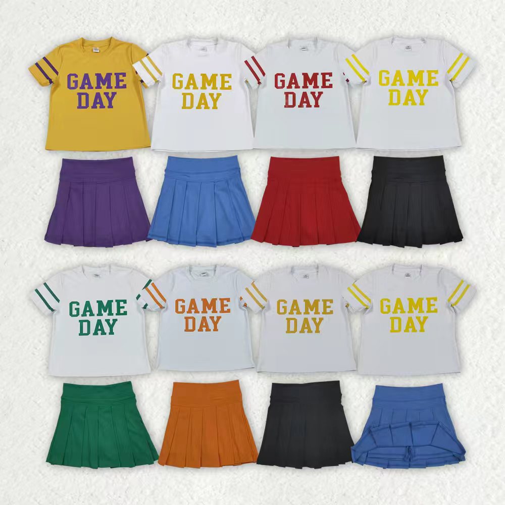 Game day shirt orange yoga skort girls summer matching outfit