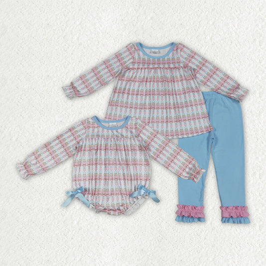 Baby girls Christmas solider tunic top matching  pants clothes