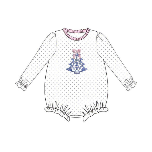 Christmas tree design kids long sleeve fall winter romper