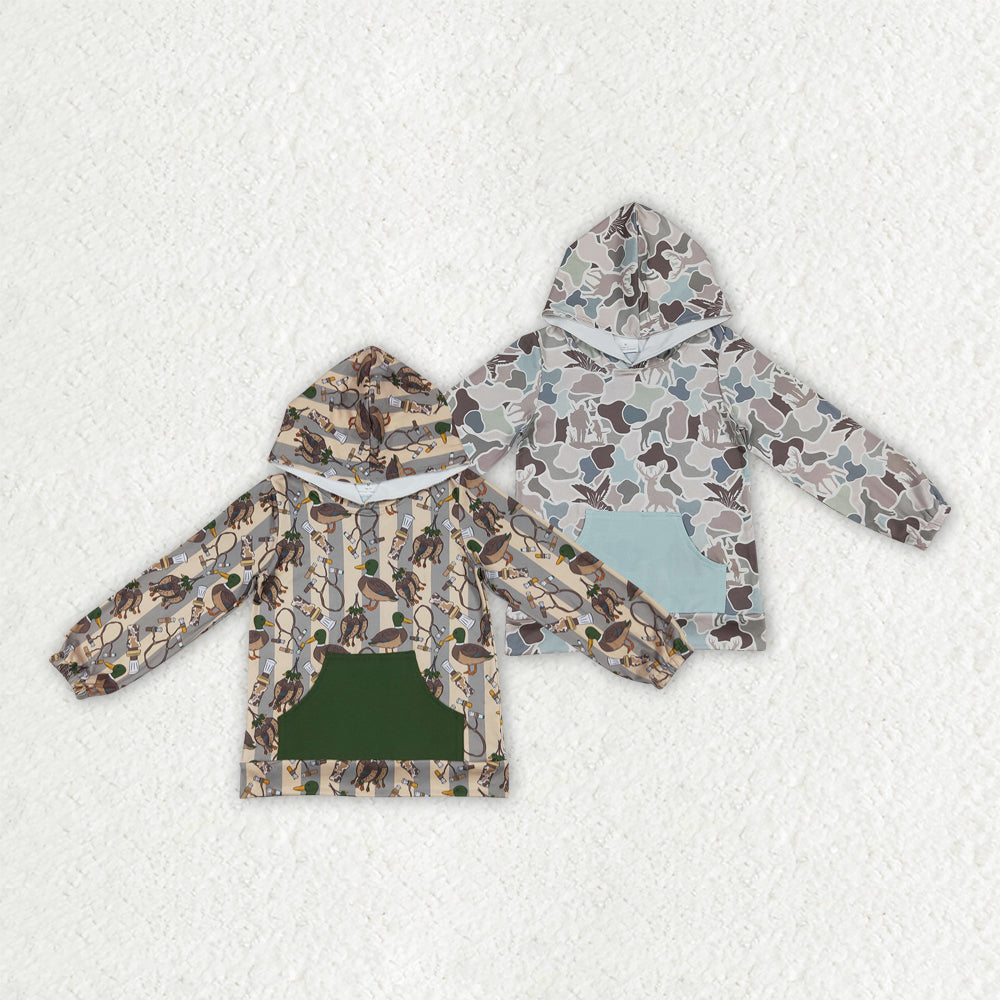 Baby boy duck deer camo print long sleeve hoodie top