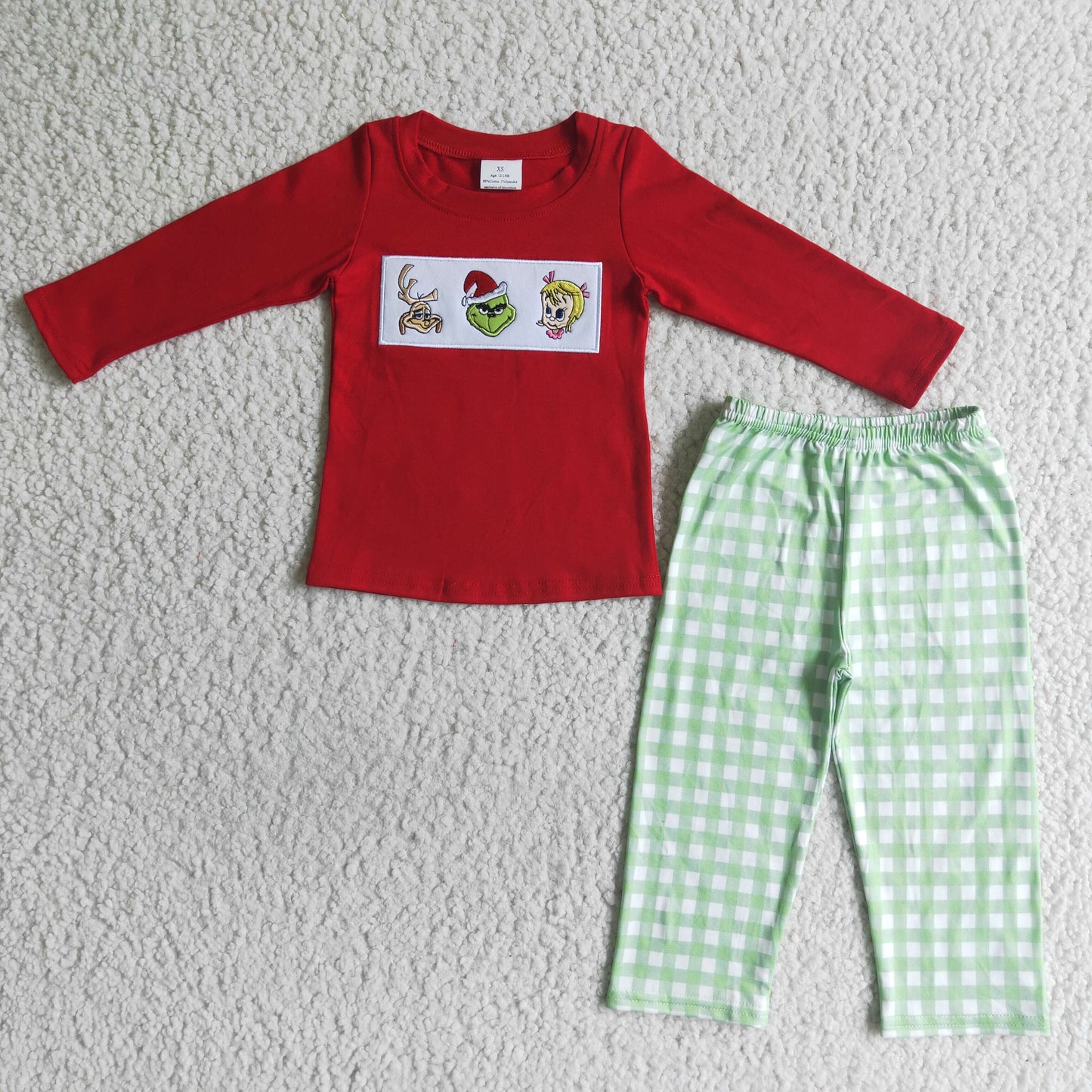 Embroidery reindeer Christmas matching outfit