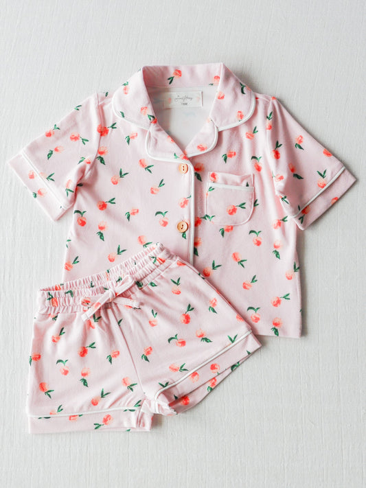 baby girl short sleeve peach pajama set deadline may 26th